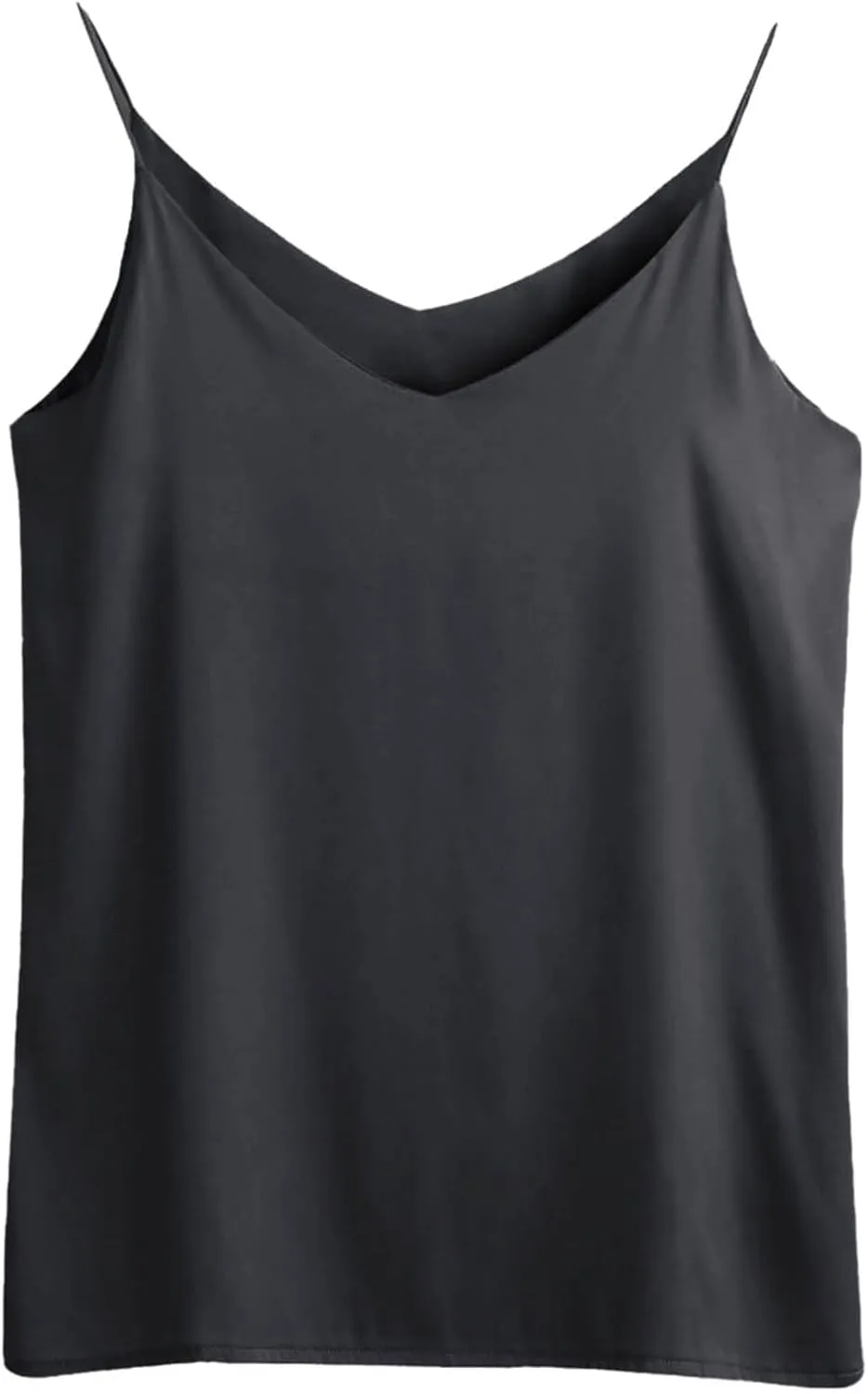 Womens Silk Satin Cami Tops Summer Cute Spaghetti Strap Camisole Sleeveless V Neck Basic Crop Tank Shirt Loungewear