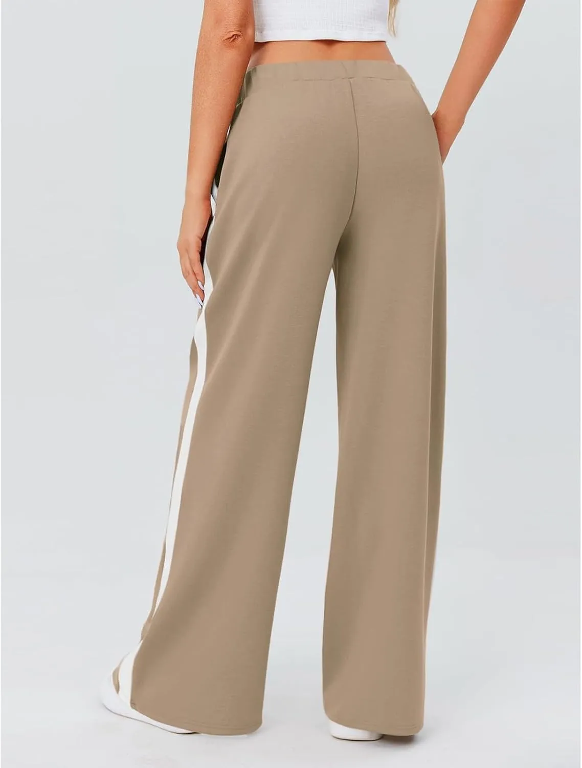 Womens Sweatpants 2025 Baggy Wide Fleece Lined Straight Leg High Waisted Pants Loose Fit Athletic Joggers Pockets