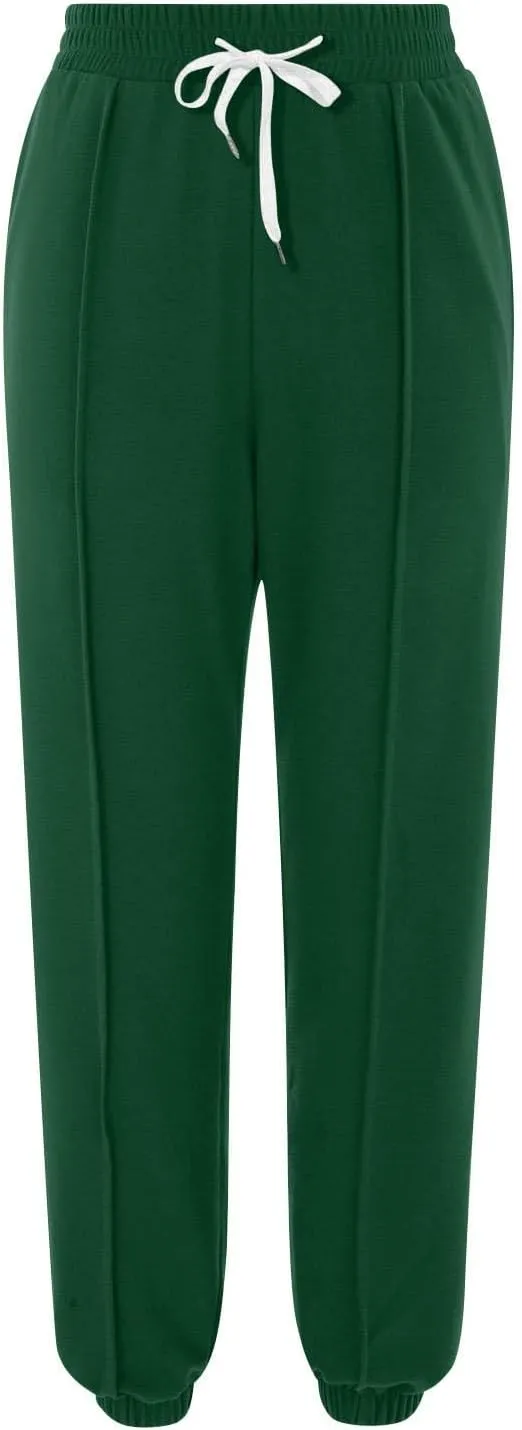 Women's Sweatpants Drawstring Cinch Bottom Yoga Joggers Lightweight Fleece Joggers Casual Cute Sweatpants with Pockets