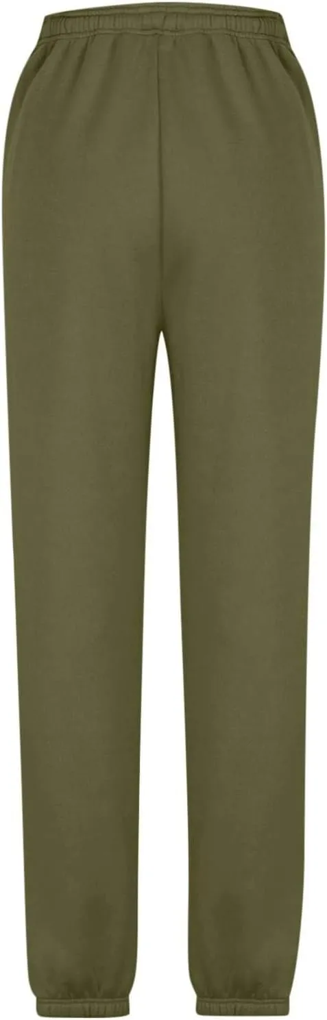 Women's Warm Sherpa Lined Athletic Sweatpants Jogger Fleece Pants Baggy Solid Sweatpants