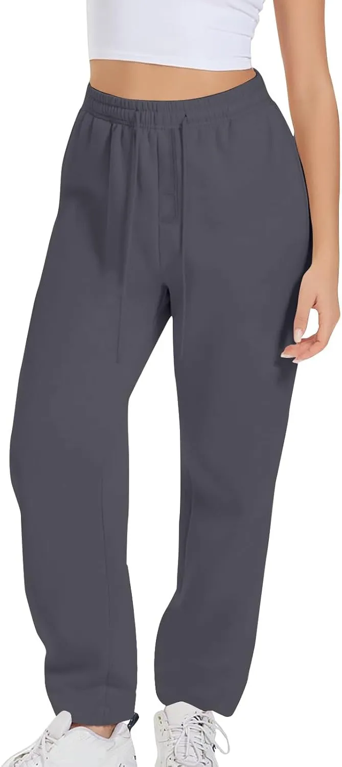 Xiaojmake Active Sweatpants for Women Casual High Waisted Straight Sport Joggers Cozy Loungewear Workout Baggy Lounge Trouser