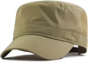 XXL 62-65 cm Flat Top Style Army Cap,Oversize Quick-Drying Breathable Mesh Hat