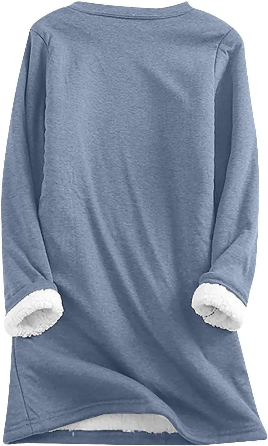 Yes,I'm Still Freezing -Me 24:7 Sherpa Lined Sweatshirt Women Fuzzy Fleece Thermal Jackets Casual Loose Loungewear