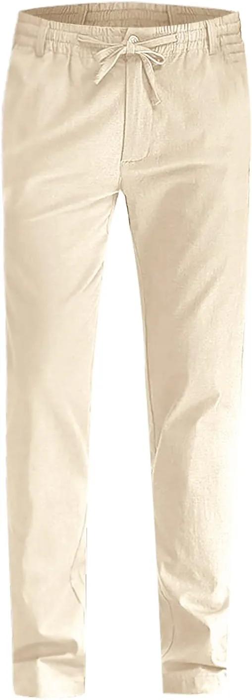 Ymosrh Mens Fashion Joggers Pants Large Elastic Waist Cotton Versatile Solid Color Sweatpants Scrubs Men Set Joggers