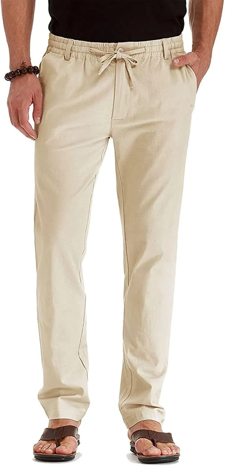 Ymosrh Mens Fashion Joggers Pants Large Elastic Waist Cotton Versatile Solid Color Sweatpants Scrubs Men Set Joggers