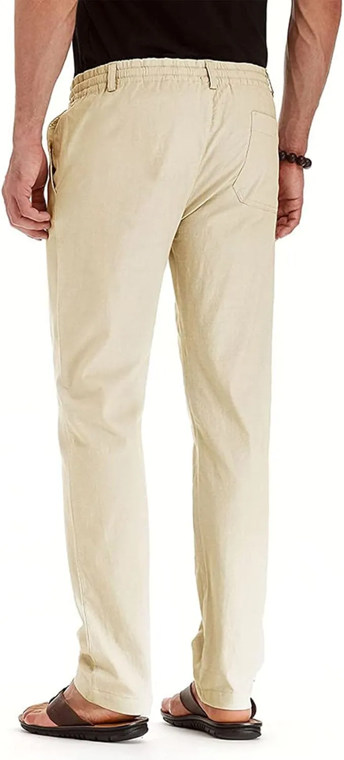 Ymosrh Mens Fashion Joggers Pants Large Elastic Waist Cotton Versatile Solid Color Sweatpants Scrubs Men Set Joggers