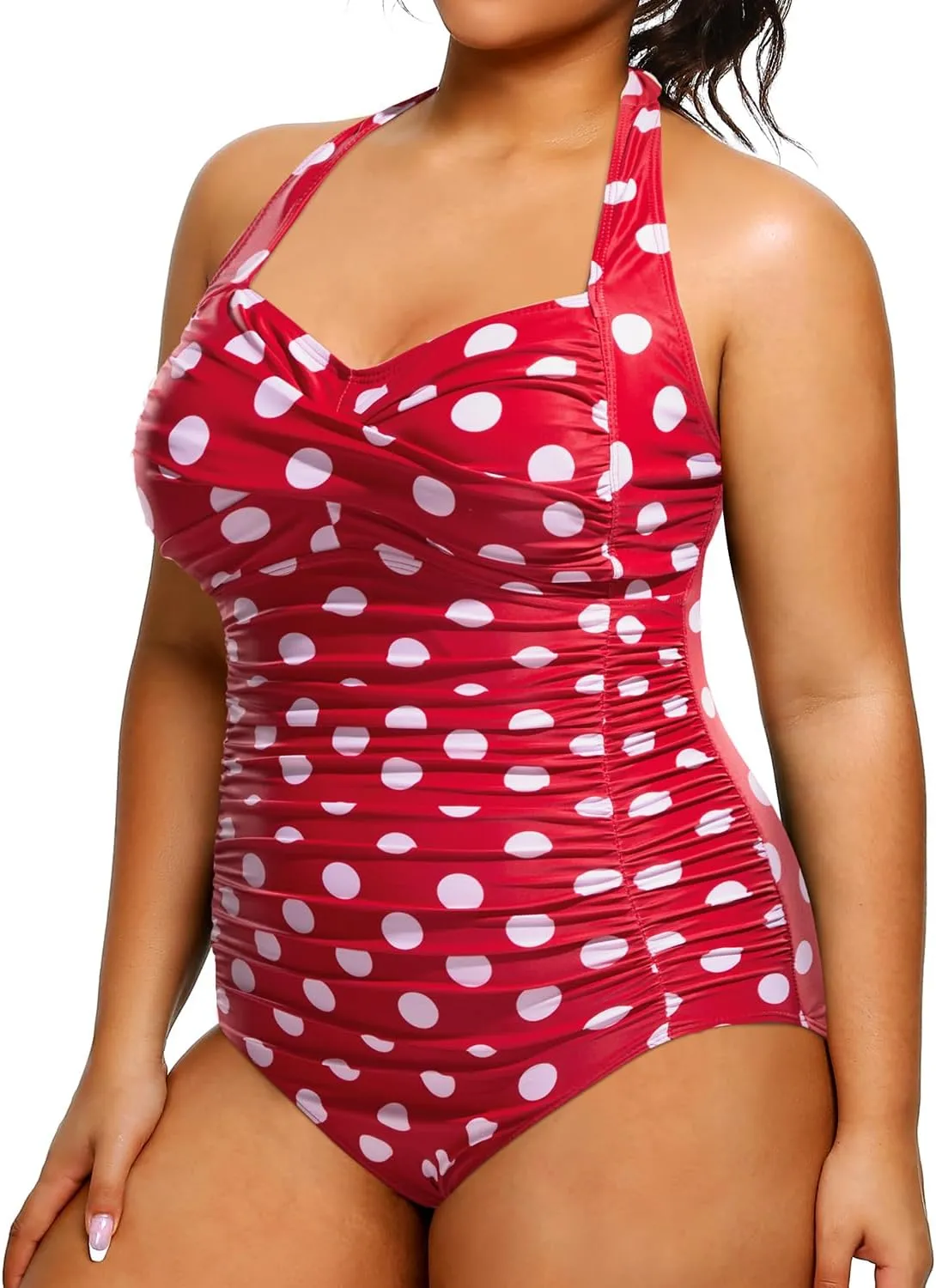 Yonique Plus Size Bathing Suit for Women One Piece Swimsuit Tummy Control Halter Tops for Women Swimwear