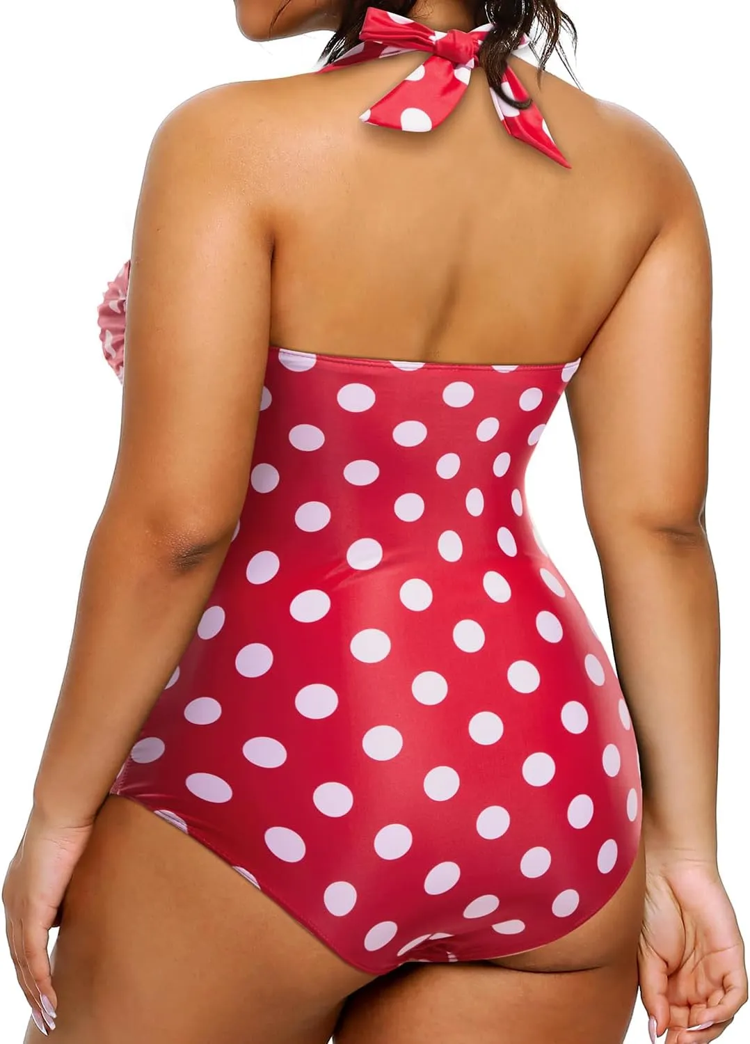 Yonique Plus Size Bathing Suit for Women One Piece Swimsuit Tummy Control Halter Tops for Women Swimwear