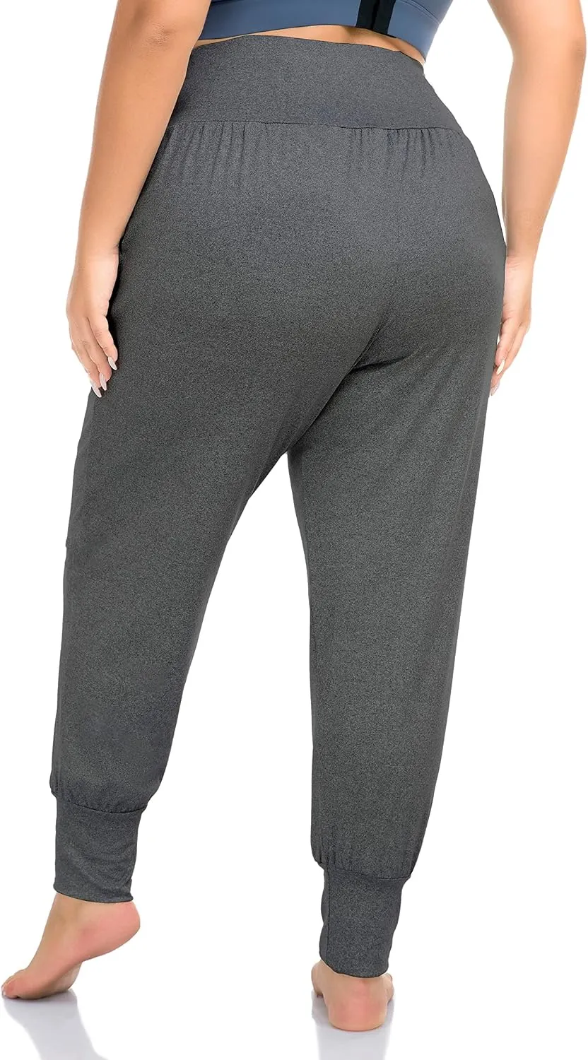 ZERDOCEAN Women's Plus Size Casual Yoga Joggers Comfy Loose Workout Lounge Pants with Pockets